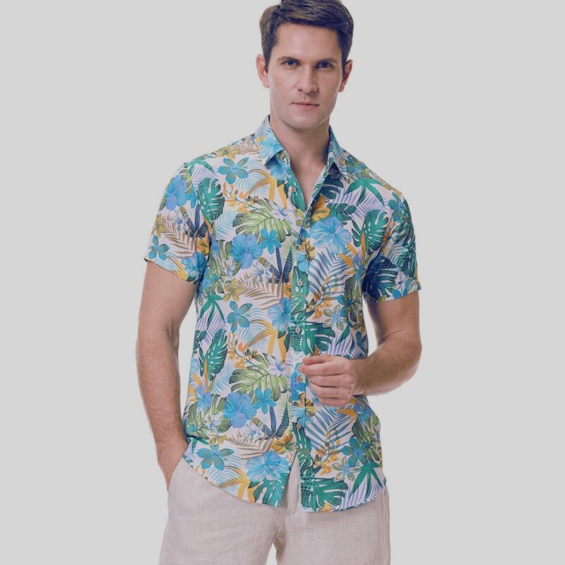 Herren Sommerhemd Polo mit Knopfleiste, kurzärmlig. Lässig-elegant für warme Tage & Freizeit.