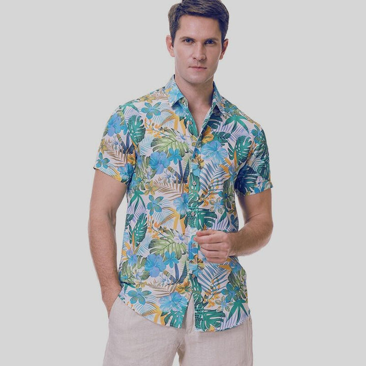 Herren Sommerhemd Polo mit Knopfleiste, kurzärmlig. Lässig-elegant für warme Tage & Freizeit.