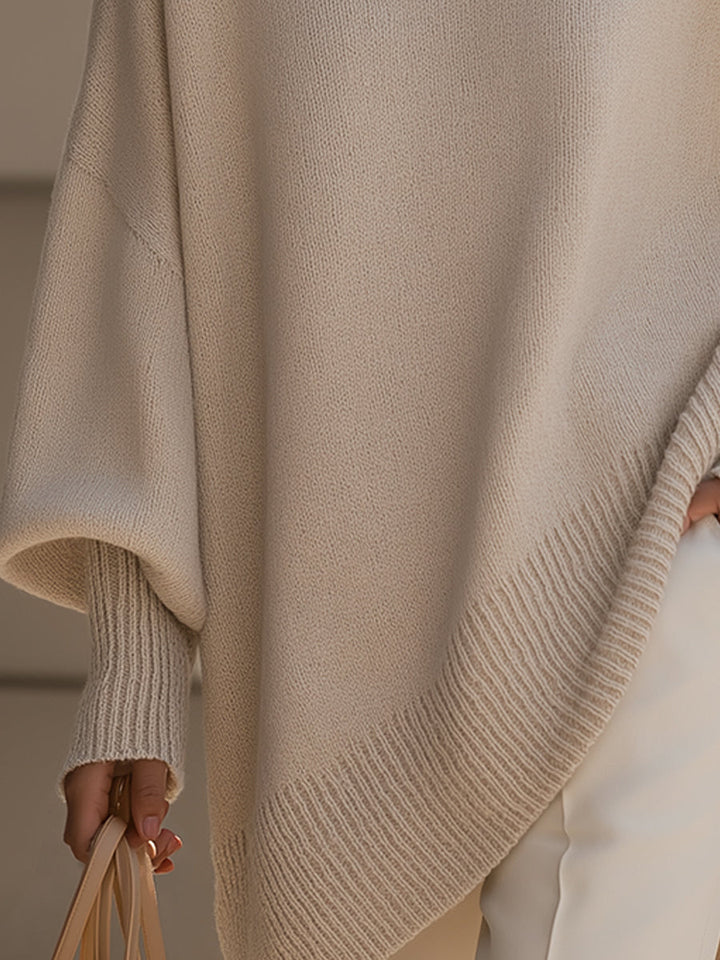 Weicher Damen Strickpullover, Oversized geschnitten mit Fledermausärmeln. Ideal für kalte Tage.
