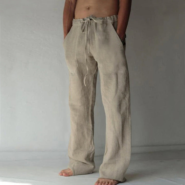 Klassische schwarze Herren Freizeithose mit Kordelzug, vielseitig, bequem und stylisch für Herren.