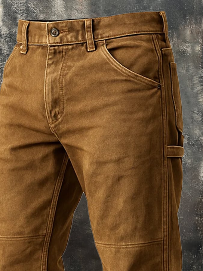 Modische Herren Retro Regular Fit Hose. Stilvolle, knitterfreie Stretchhose für komfortable Business- und Freizeit-Outfits.