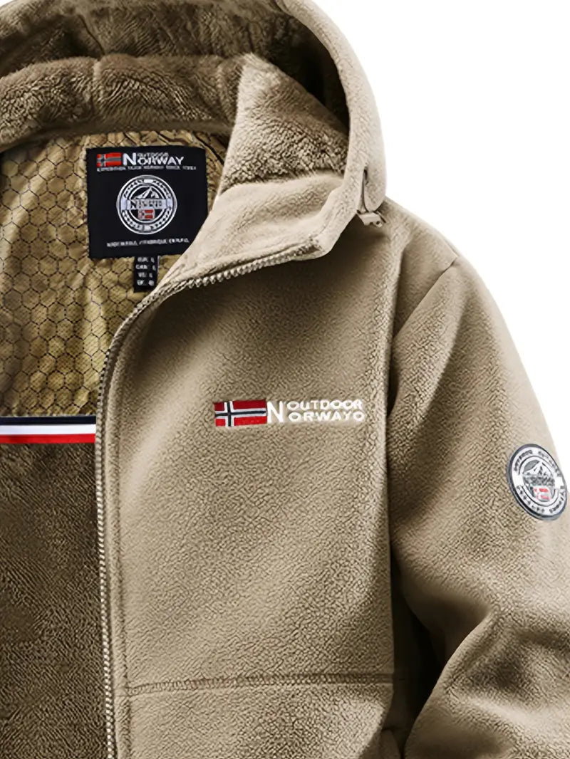 Robuste Herren Kapuzenjacke, winddicht & wasserabweisend. Perfekt für Outdoor-Abenteuer im Winter.