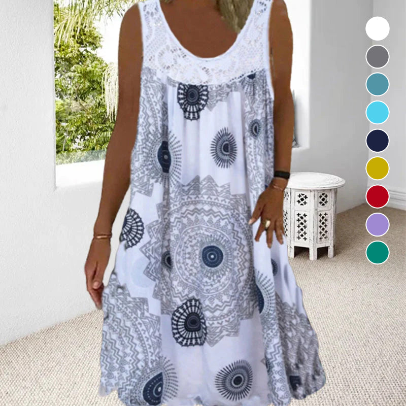 Elegantes ärmelloses Damen-Sommerkleid. Bequem geschnitten, ideal für stilvolle Sommeroutfits.