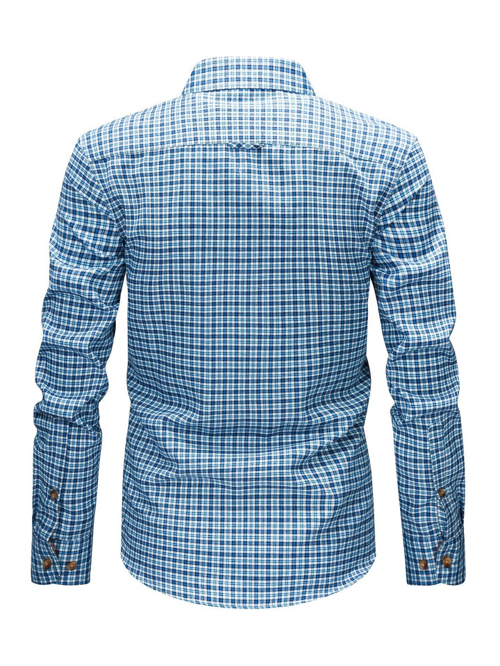 Lässiges Herren Langarmhemd kariert, ideal für Schichtenlooks im Herbst.