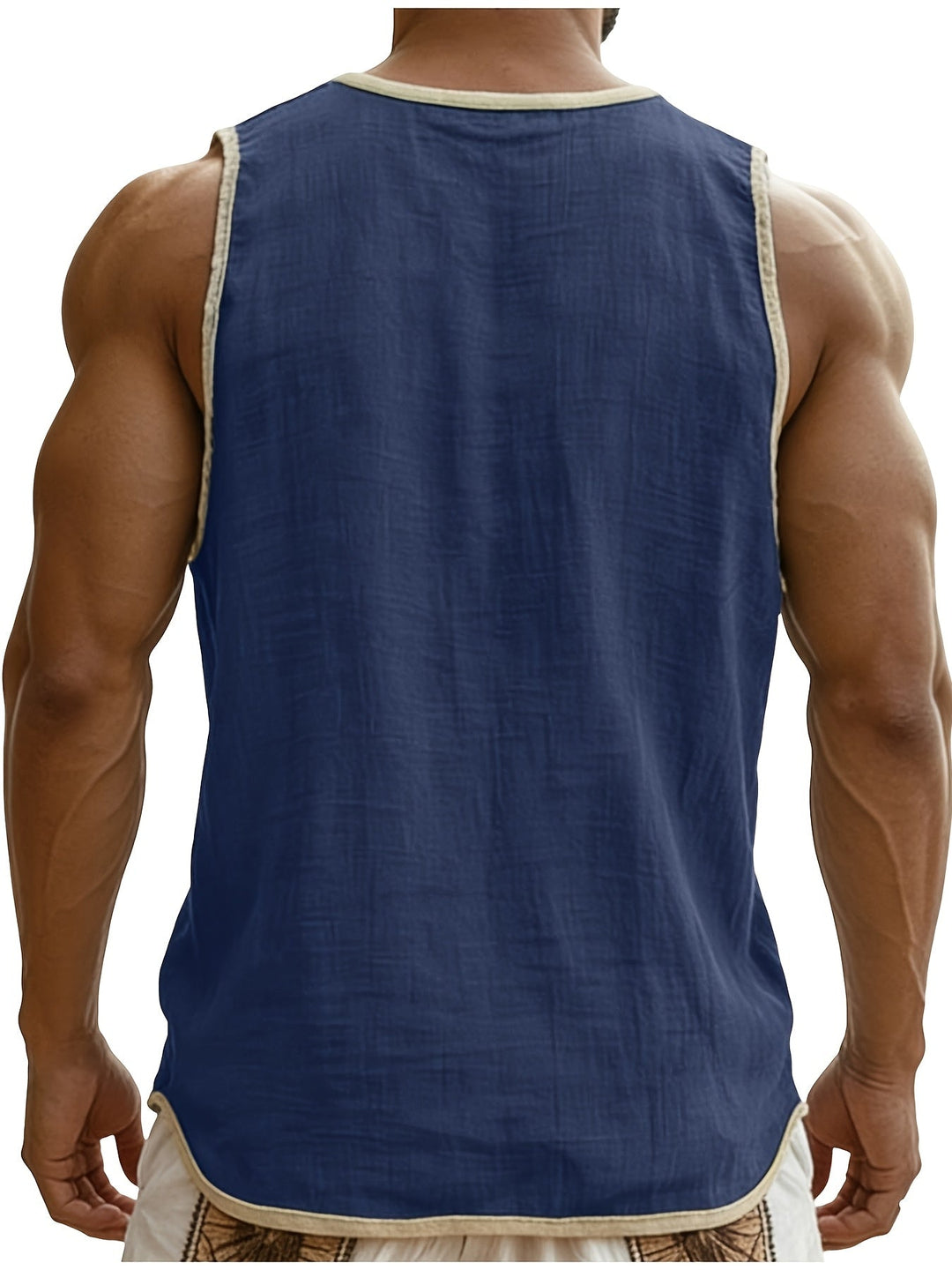 Herren Henley-Shirt, ärmellos, in moderner Farbe, vielseitig kombinierbar für Casual-Outfits.