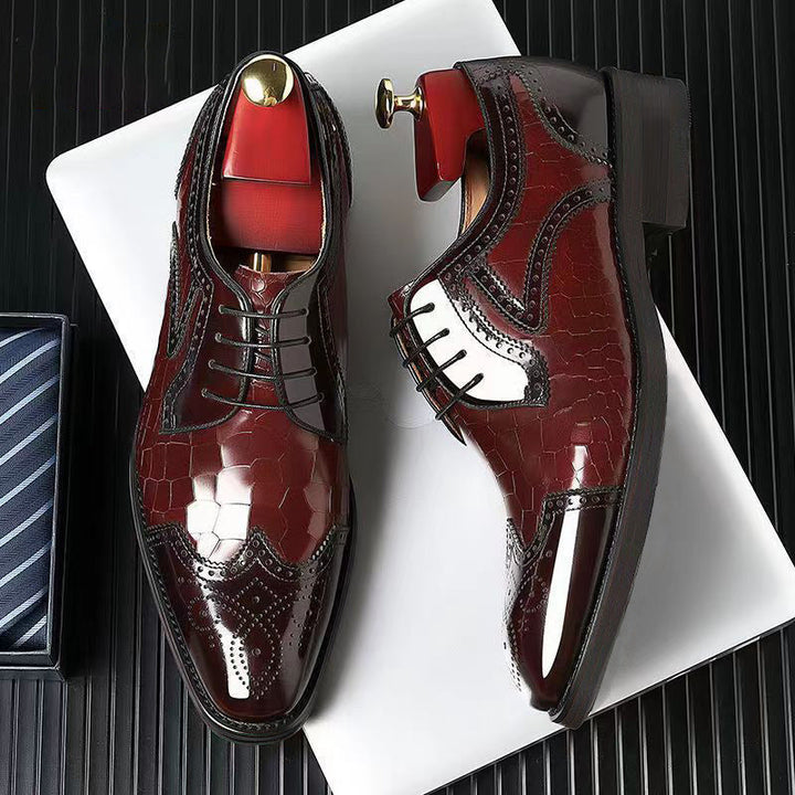 Zeitlose Herren Oxford Brogues, formelle Schnürschuhe mit eckiger Spitze für den stilvollen Auftritt.