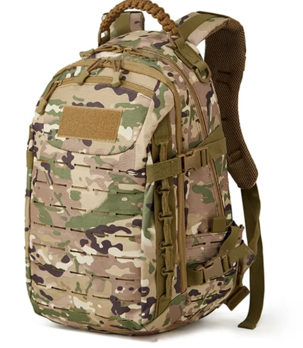 Unisex Outdoor Rucksack in Khaki. Taktisch & vielseitig für Wandern, Reisen, Sport & Abenteuer.