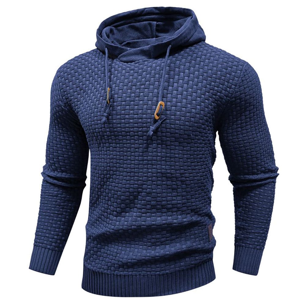 Komfortabler Herrenpullover mit Kapuze, blau. Perfekt für Freizeit & Alltag.