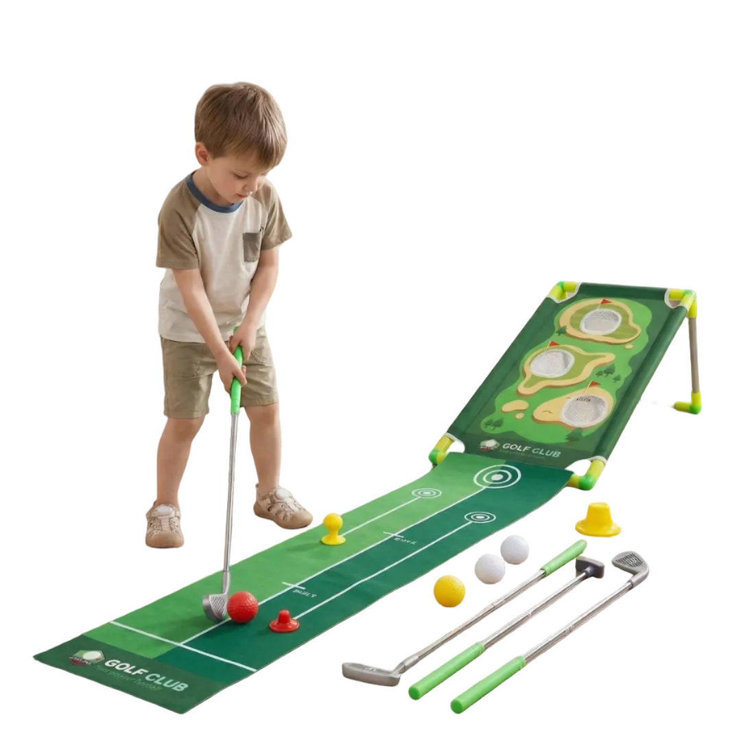 Tragbares Unisex Mini-Golf-Set für Drinnen & Draußen, ideal für Golftraining, Familienspiel & Freizeit.