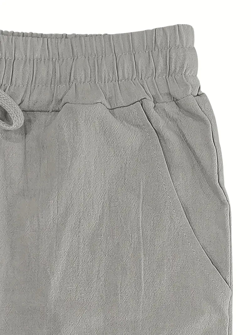Khaki Herrenhose, stylisch & entspannt. Loose fit Sommerhose für Reise & Alltag, sehr leicht.