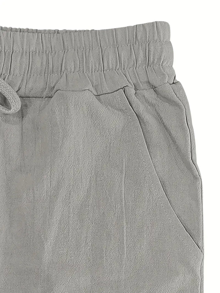 Khaki Herrenhose, stylisch & entspannt. Loose fit Sommerhose für Reise & Alltag, sehr leicht.