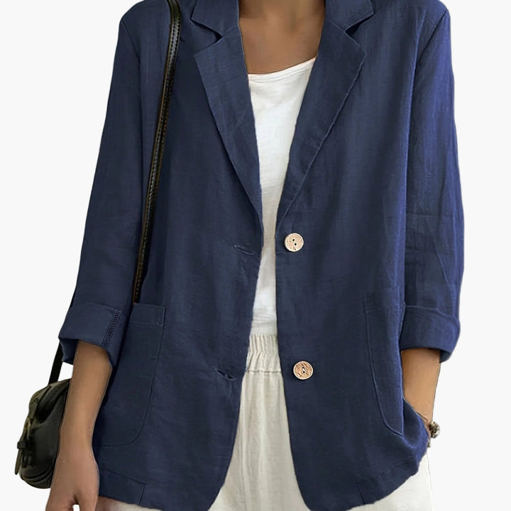 Bequemer Damen Blazer für Frühling & Sommer; lockere Passform, ideal als stilvolle Freizeit Jacke.