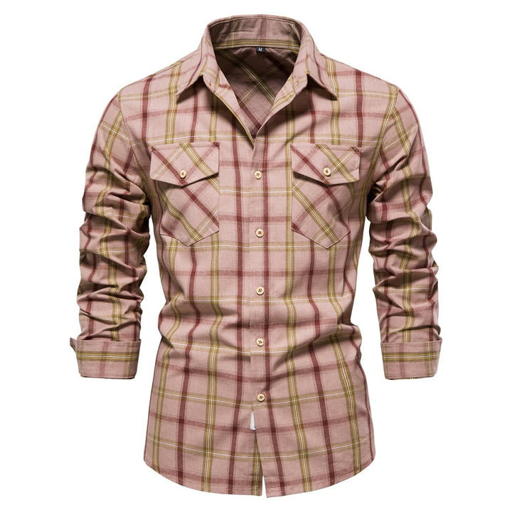 Elegantes Herren Langarmhemd mit stilvollem Karomuster; modisches Slim Fit Freizeithemd für Business & Freizeit.