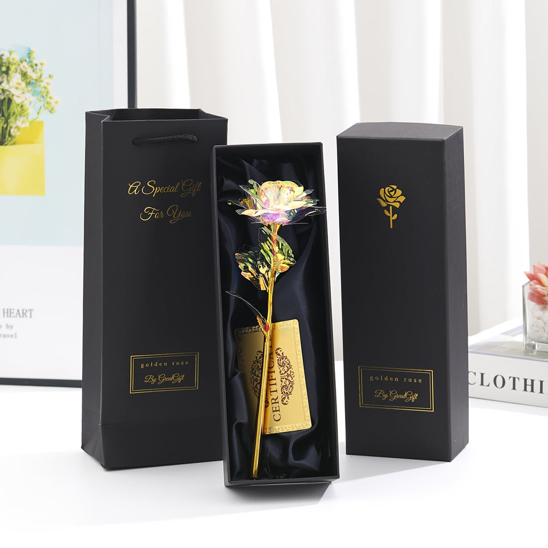 Luxuriöses Geschenkset mit ewiger Kunstrose. Perfektes Damengeschenk für Valentinstag, Geburtstag & Muttertag.