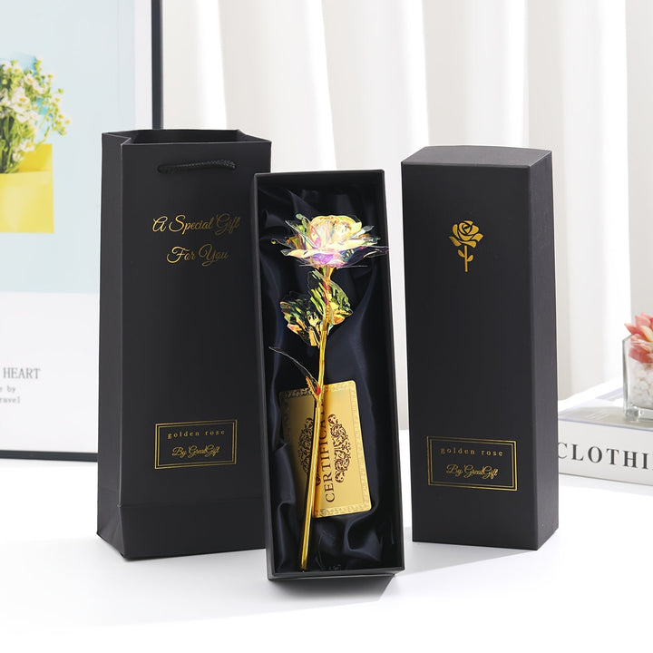 Luxus-Geschenkset mit ewiger roter Kunstrose für Damen. Ideal für Muttertag, Valentinstag oder Jahrestag.