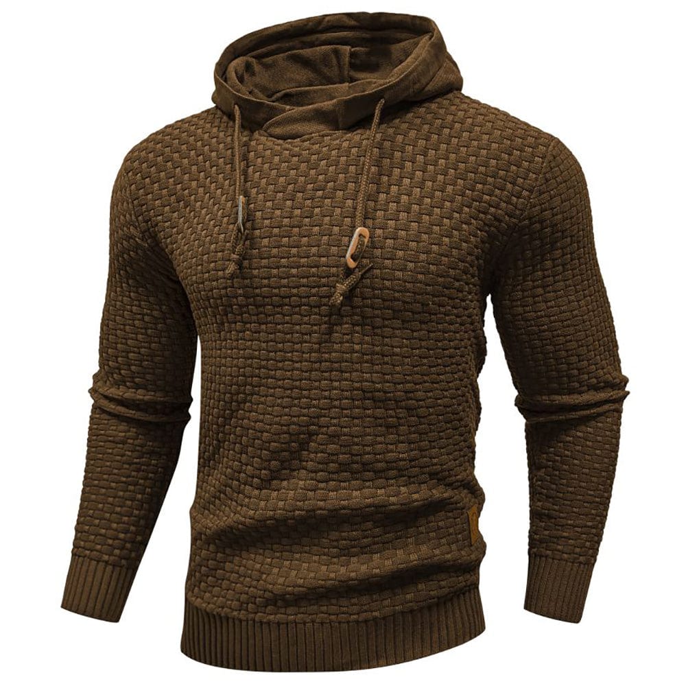 Moderner Herren Kapuzenpullover, khaki. Robuster Freizeit-Hoodie für jeden Tag.