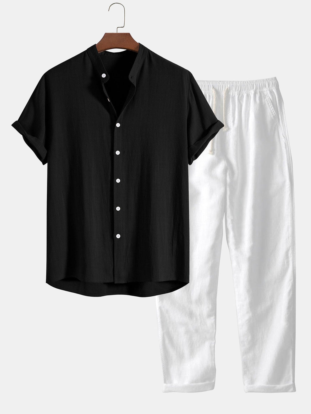 Vielseitiges Herren Herbst-Outfit: Bequemes Hemd und Hose im Set, ideal für Freizeit, Komfort und einen lässigen Stil.
