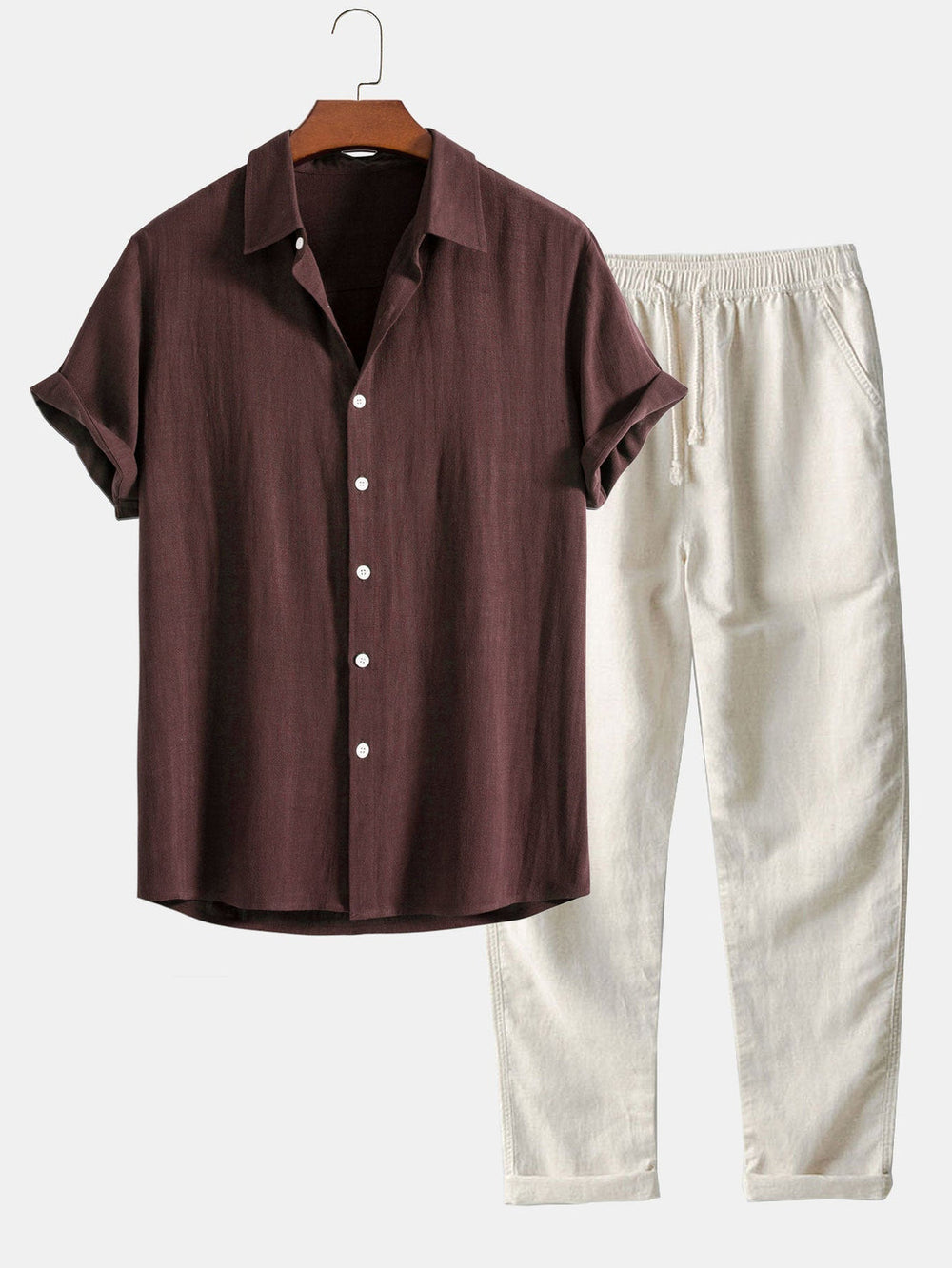 Komfortables Herren Zweiteiler-Set für den Herbst. Lässiges Hemd & Hose, ideal für entspannte Tage und Alltagsoutfits.