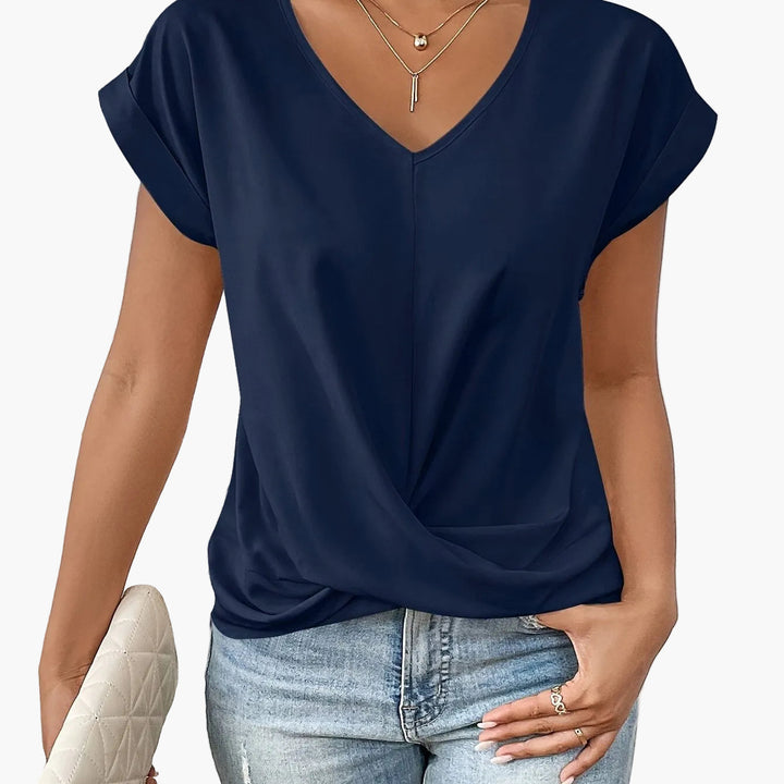 Damen Wickelbluse, V-Ausschnitt, betont Eleganz und bietet hohen Tragekomfort.
