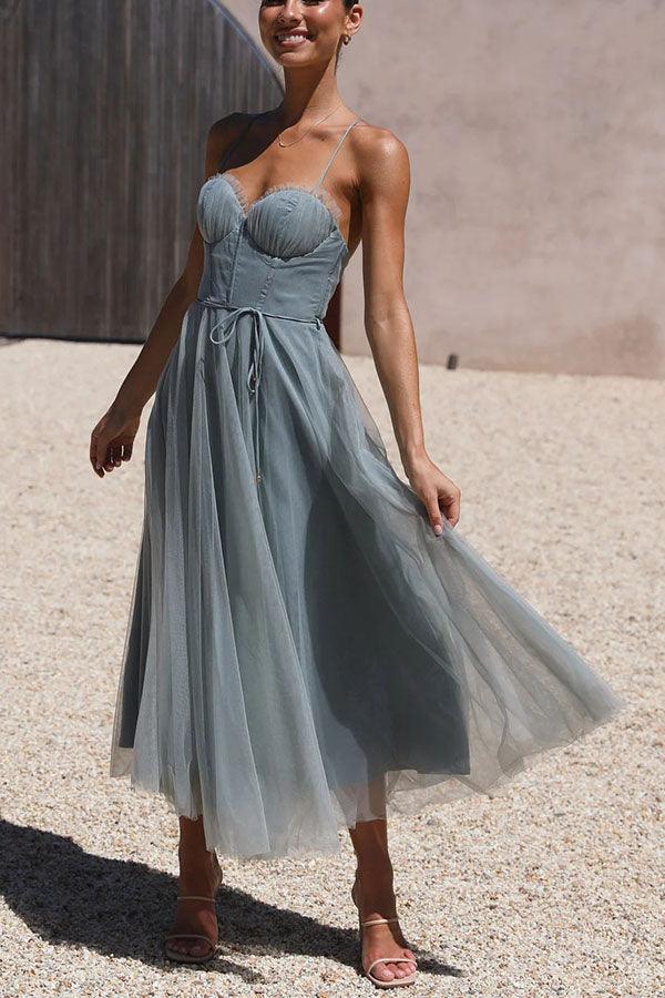 Knöchellanges ärmelloses Damen Maxikleid, elegantes Trägerkleid für den Sommer.