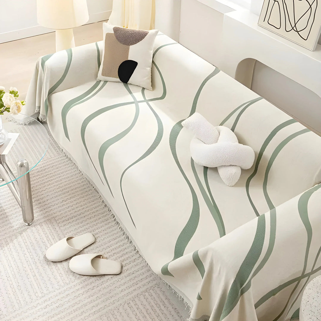 Eleganter, haustierfreundlicher Chenille-Baumwoll-Sofabezug. Wendbar, schützt Möbel & wertet Wohnzimmer auf.