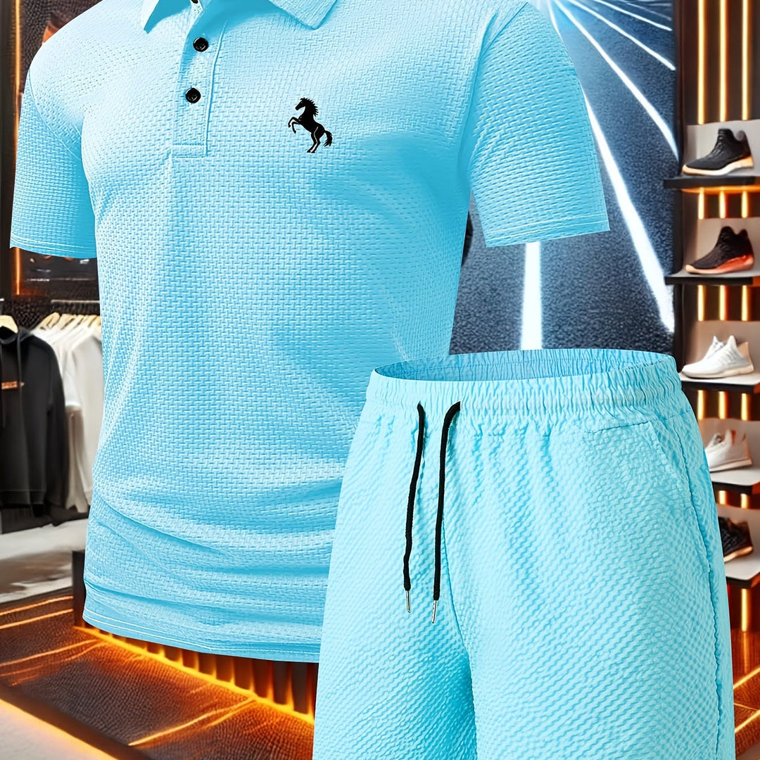 Detailansicht Herren Poloshirt aus dem Polo Set. Elegant geschnitten, ideal für Frühling & Alltag.