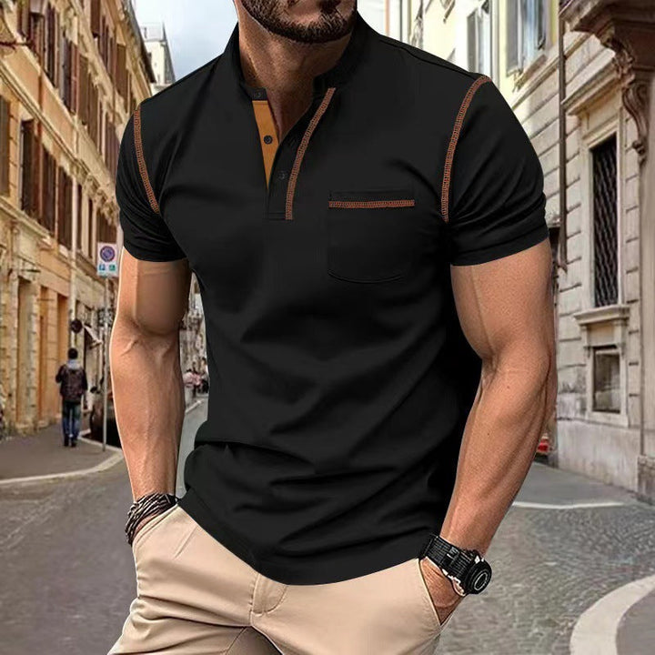 Schlankes Herren Poloshirt Kurzarm, Basic-Design. Schnell trocknendes, atmungsaktives Oberteil für den Sommer.