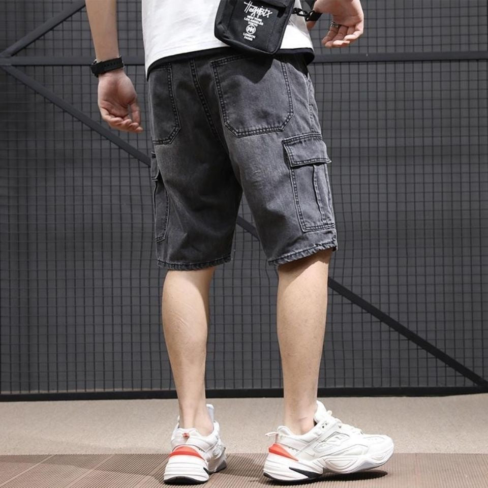 Stilvolle Herren Vintage Bermudas, Workwear Jeansshorts, vielseitig für Sommer, Outdoor & Freizeit. Bequem & dehnbar.