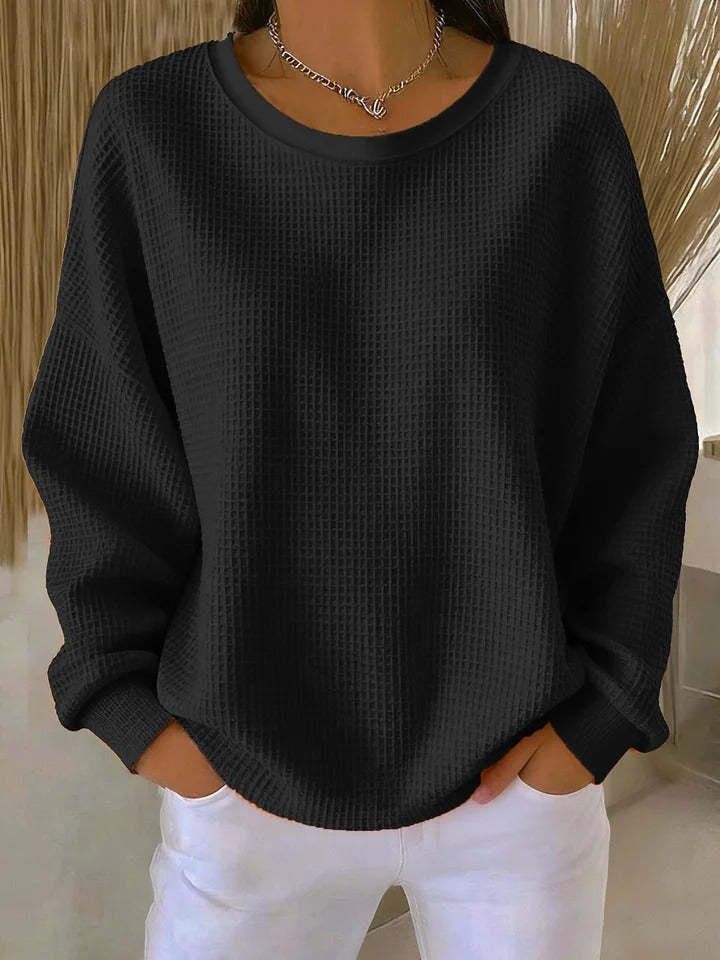Modernes Damen Sweatshirt, texturiert, in lässigem Stil, ideal für Wintermode.