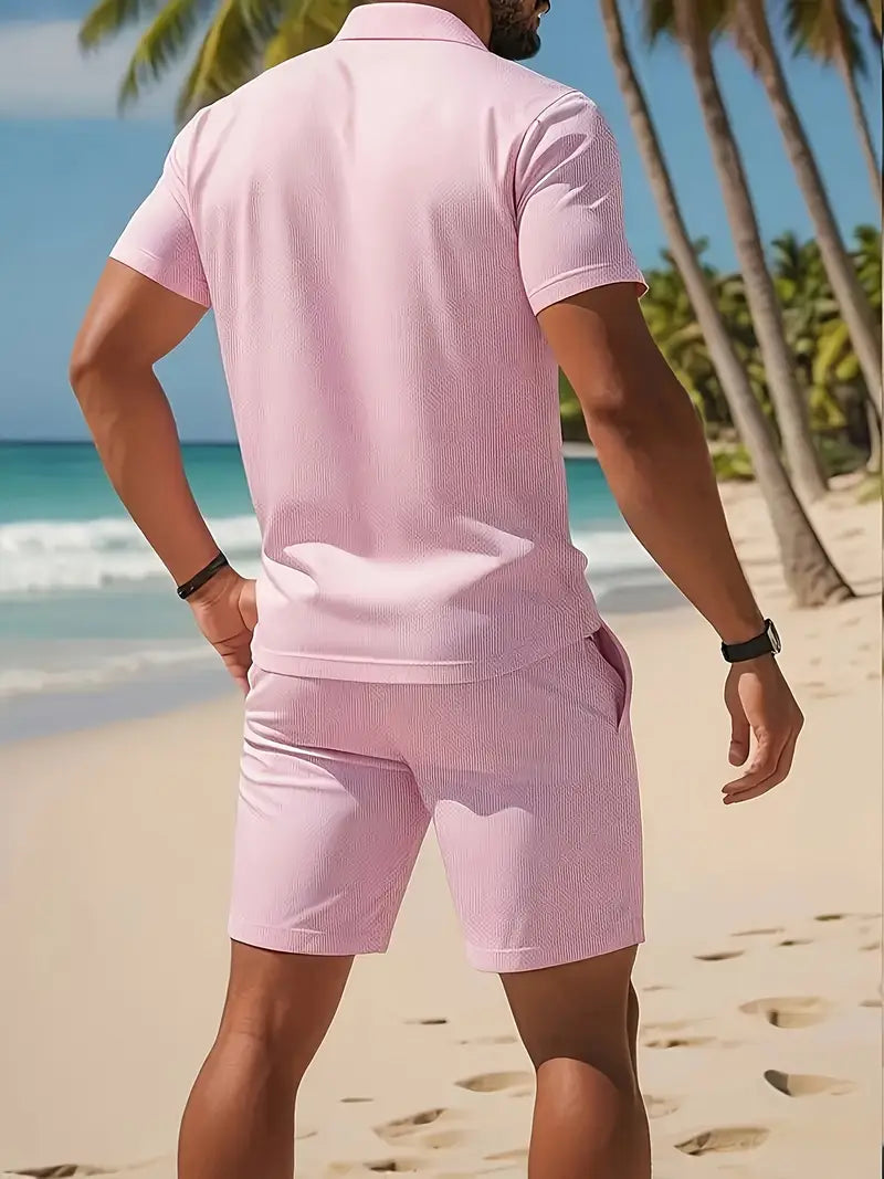 Herren Lässiges Sportset, atmungsaktiver Zweiteiler für aktive Herren.
