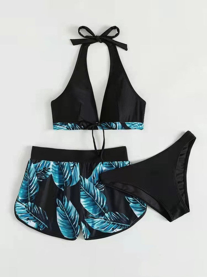 Komfortables und stilvolles Damen Bikini Set mit Shorts, perfekt für Schwimmen und Strandurlaub im Sommer.