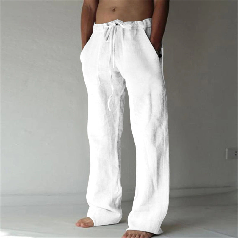 Stylische Herren Casual Hose mit Kordelzug seitlich, perfekt für Frühling & Sommer.