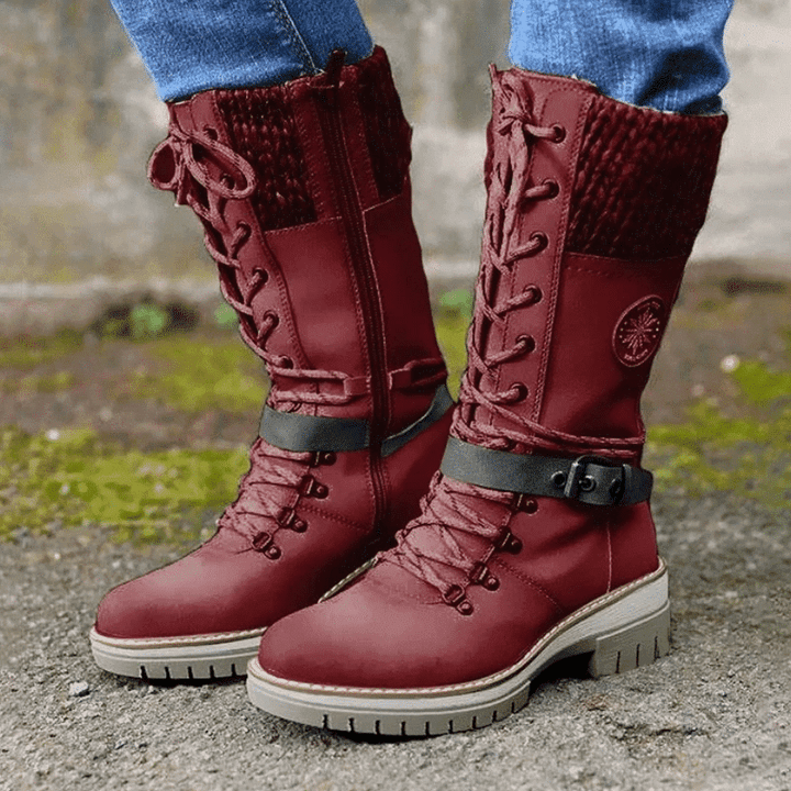Braune, langlebige Herren-Schnürstiefel, wasserdicht für Outdoor-Abenteuer, warme Winterschuhe.