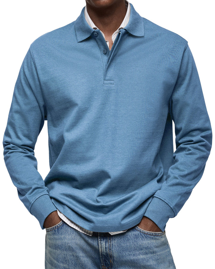 Elegantes Herren Langarm-Poloshirt, perfekt für Business & Freizeit. Modernes, vielseitiges Oberteil.