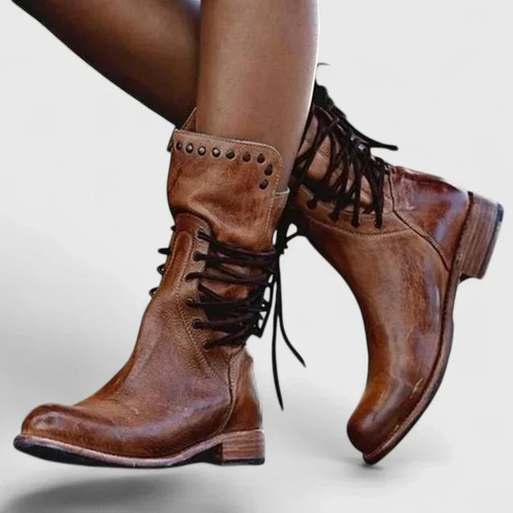 Komfortable & elegante Damen Schnürstiefel in Grau, ideal für Business-Looks und entspannte Freizeit.