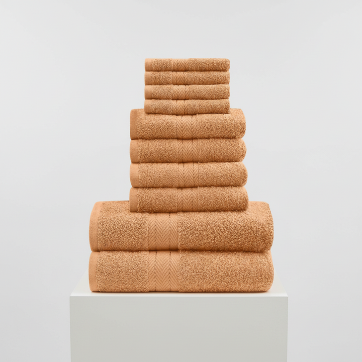 Premium 10er-Set Baumwollhandtücher für Bad, Gäste-WC & Wellnessbereich, luxuriös & weich.