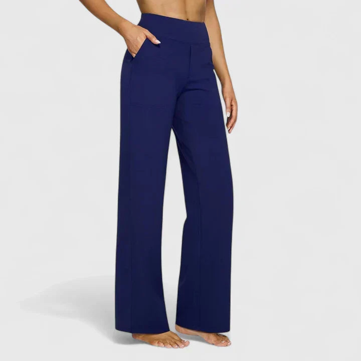 Taupefarbene Casualhose für Damen, bequem und vielseitig für Alltag und Freizeit.