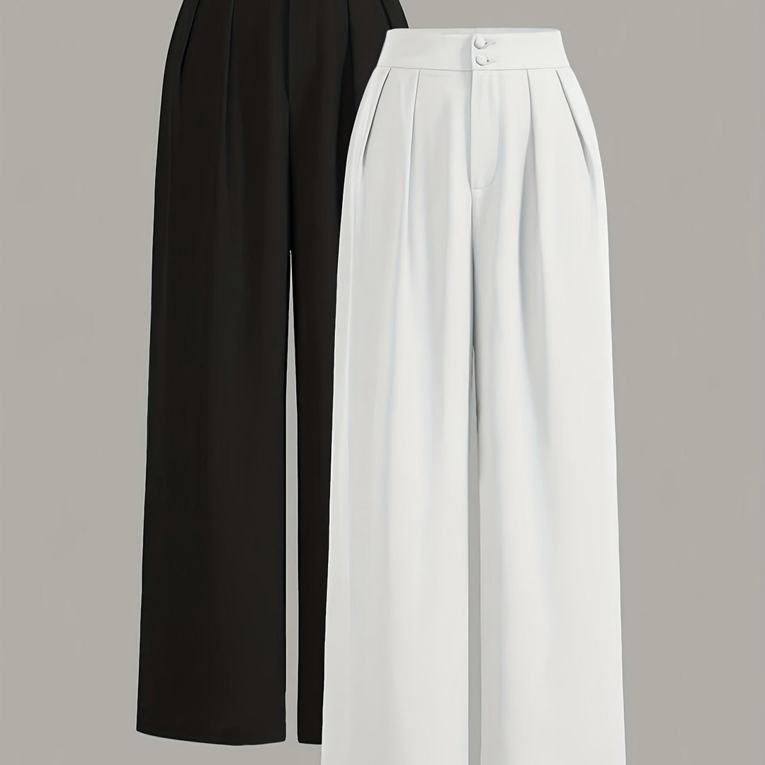 Vielseitige Damen Anzughose elegant & weit, hoch tailliert. Ideal für Business & Freizeit. Moderne Damenhose.