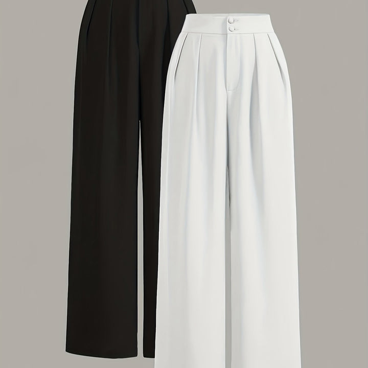 Vielseitige Damen Anzughose elegant & weit, hoch tailliert. Ideal für Business & Freizeit. Moderne Damenhose.