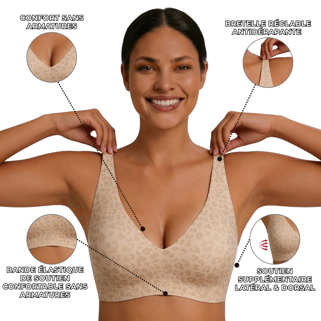 Kaffee farbener Damen Soft BH, bequemer Alltagsbegleiter, ohne einschneiden.