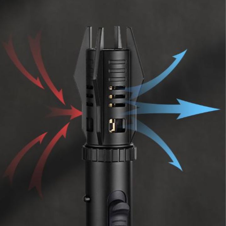 Nahaufnahme des winddichten Flammenstrahls, ideal für Löt- & Outdoor-Anwendungen.