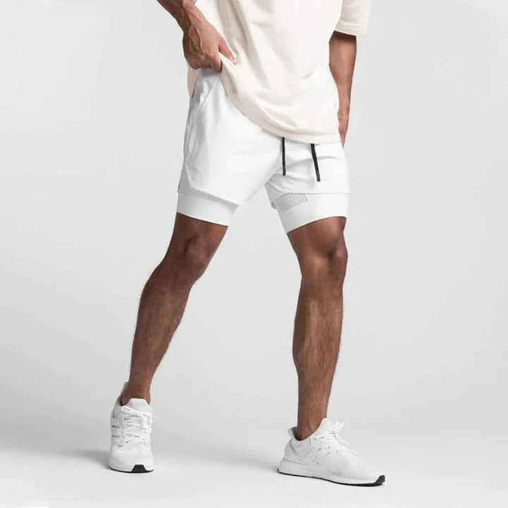 Herren 2-in-1 Sportshorts "Noah", atmungsaktiv, mit Innenshorts für Training, Fitness & Laufen.