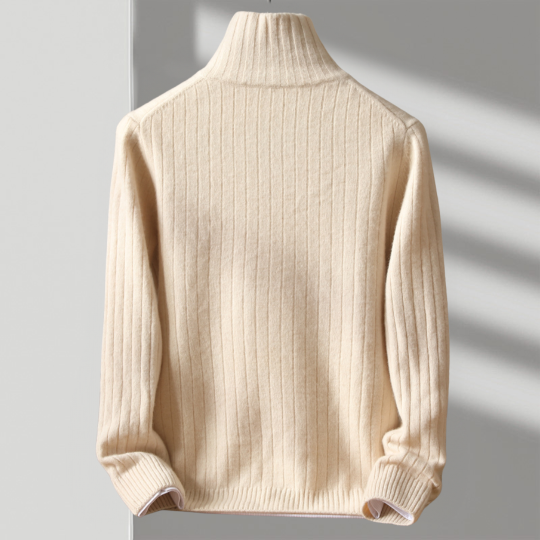Herren Strickjacke mit Reißverschluss für entspannte Tage, bequeme Freizeitmode, zeitloser Stil.