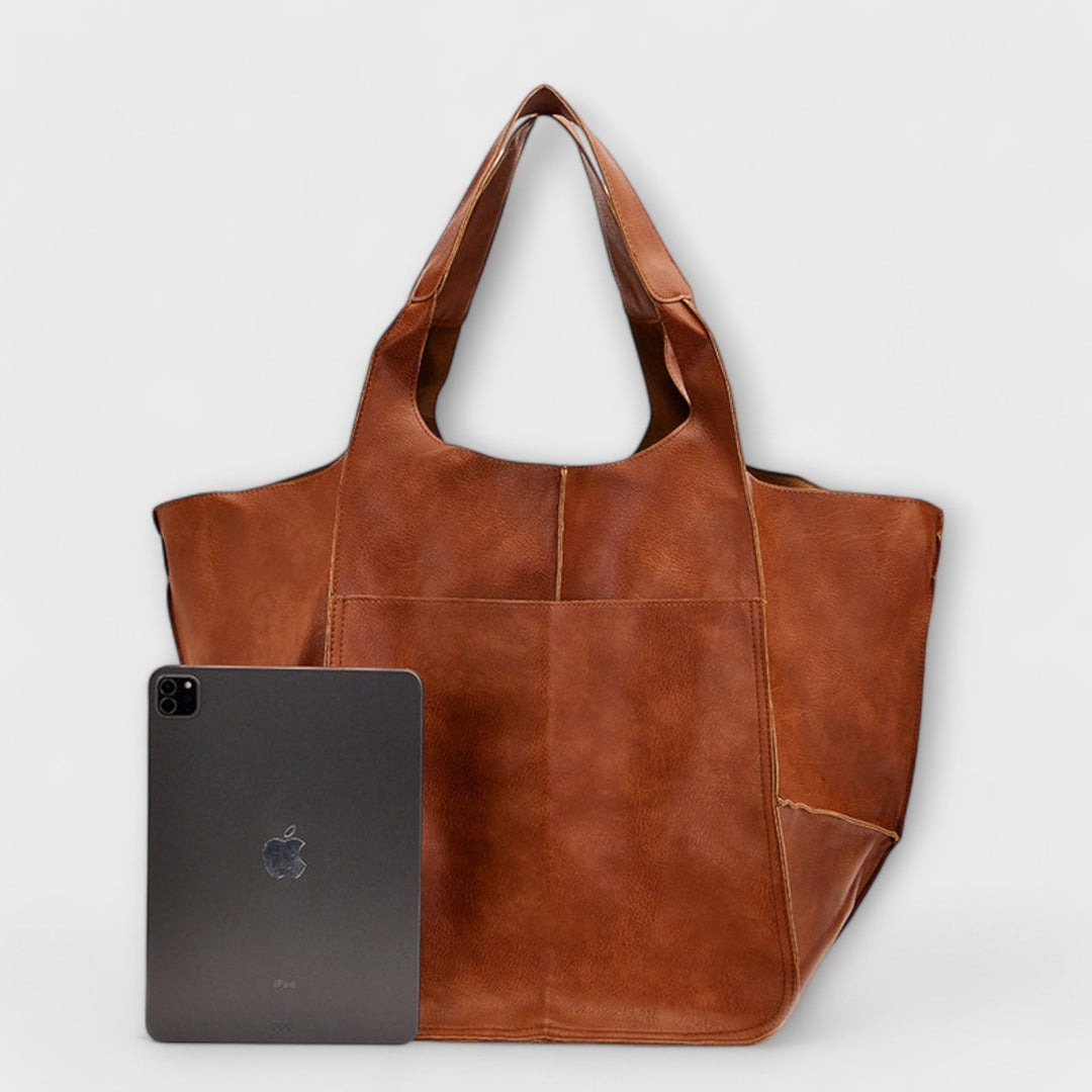Stilvolle Schultertasche aus PU-Leder, unisex, geräumig, ideal für Wochenendtrips.