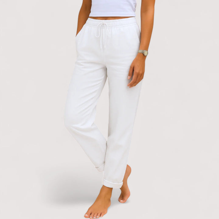 Elegante, atmungsaktive Weitbein-Hose für Damen, perfekt für warme Tage und stilvollen Komfort im Alltag.