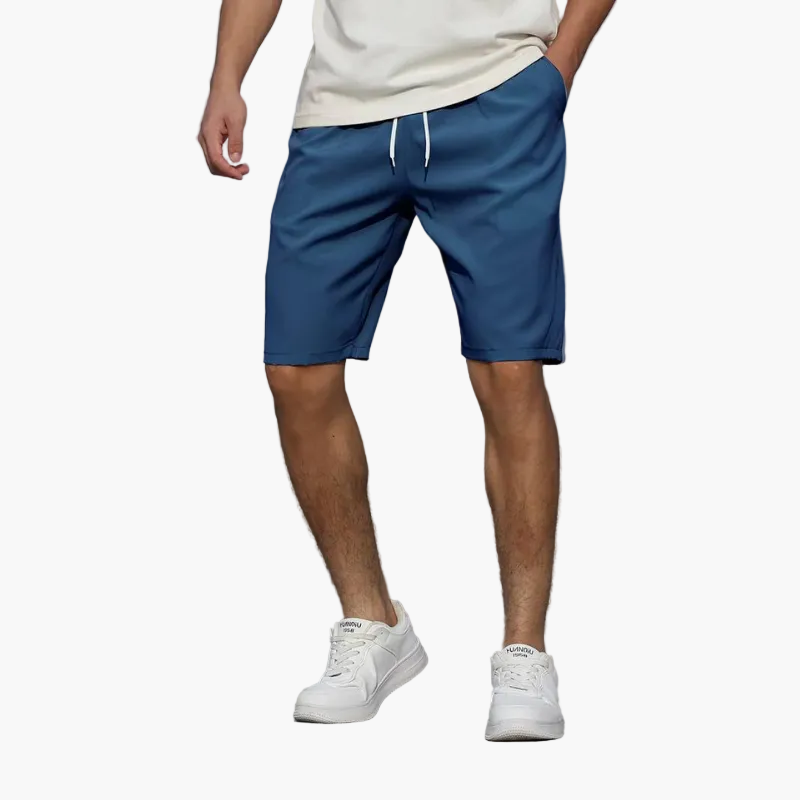 Bequeme graue Herren Bermuda Shorts mit Kordelzug, perfekt als Freizeithose & Sommerhose.