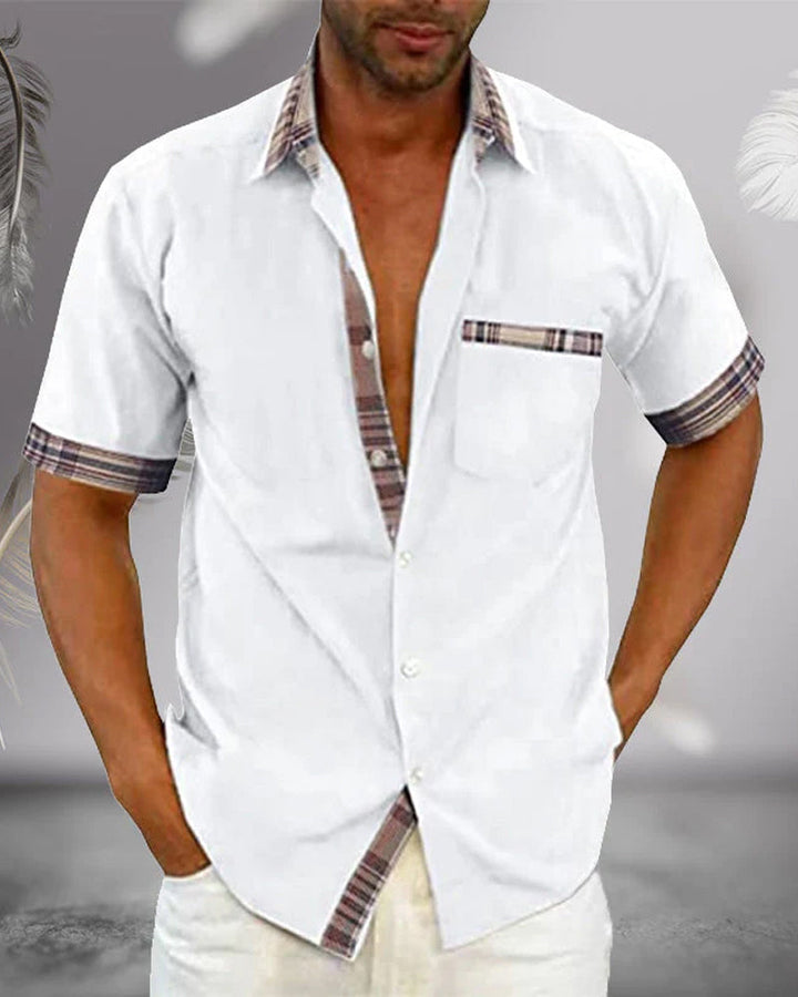 Hochwertiges Herren Kurzarmhemd, Slim Fit, ideal für Freizeit und urbane Männermode.