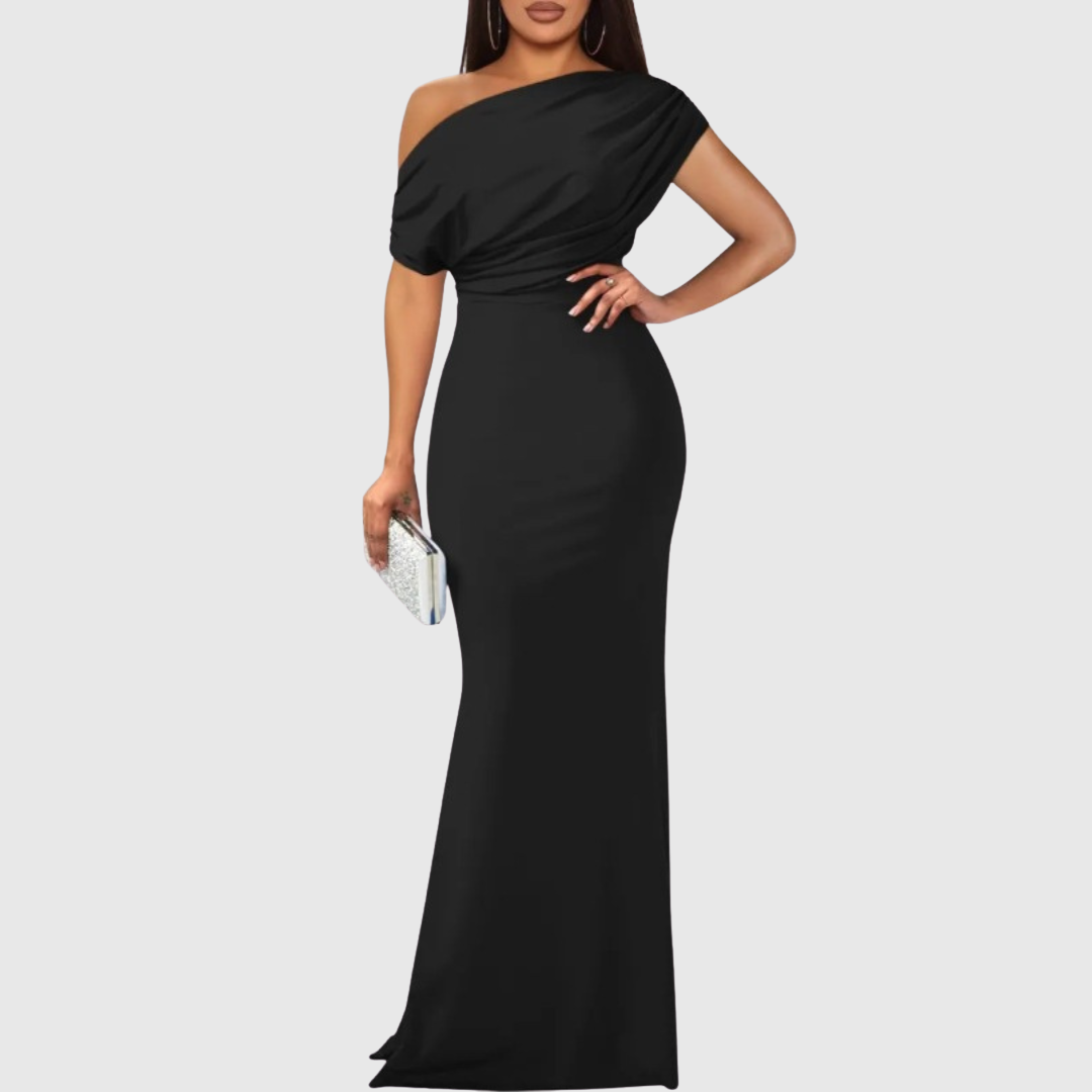 Elegantes Damen One-Shoulder Maxikleid für formelle Abendanlässe, in voller Länge, ideal als Abendmode.