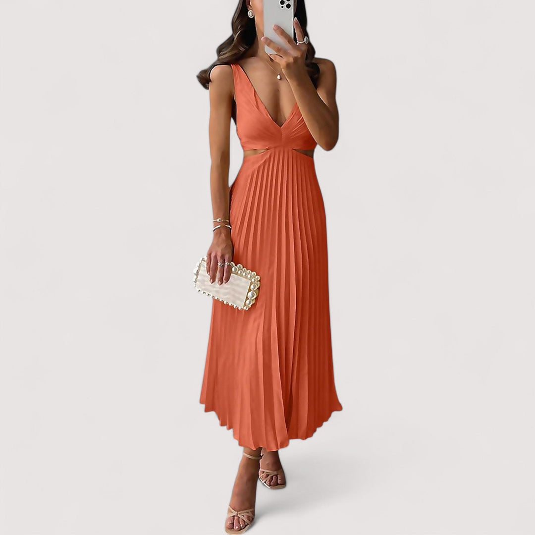 Schwarzes atmungsaktives Damen Maxikleid, leicht & fließend. Ideal für warme Sommerabende.