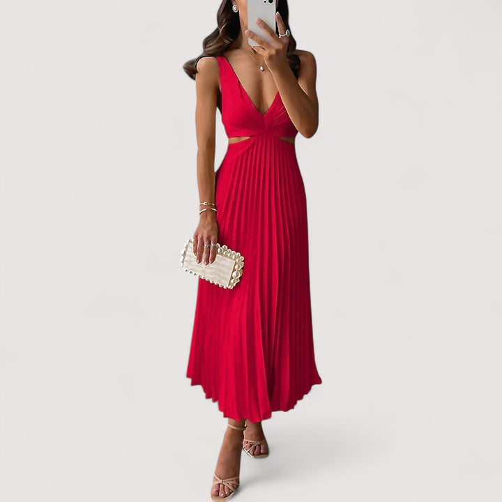 Grünes, elegantes Damen Freizeitkleid, bodenlang & fließend. Vielseitiges Sommer Maxikleid.